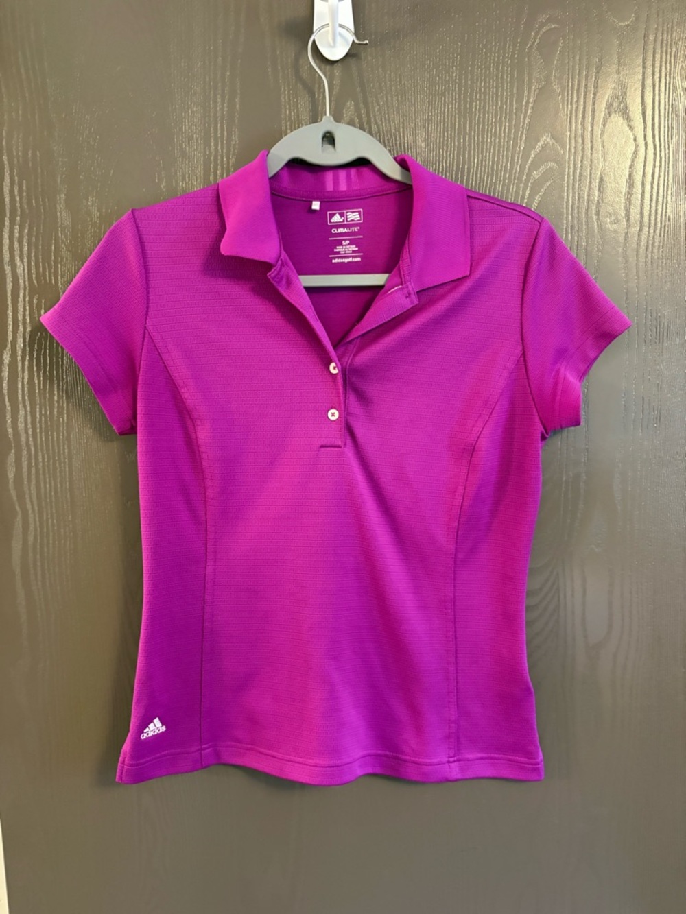 adidas Women’s Magenta Short Sleeve Polo Top
